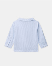 Chemise ray&eacute;e &agrave; manches retroussables Coloris bleu  Sergent Major