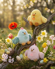 Peluche poussin Piou 15 cm Coloris amande  Doudou et Compagnie