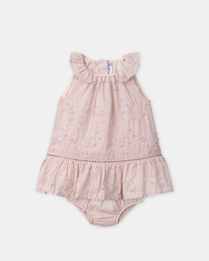 Robe &agrave; broderies florales Coloris rose  Sergent Major