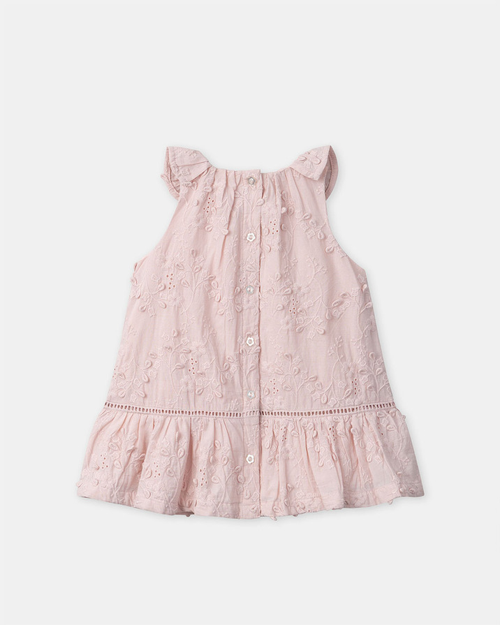 Robe &agrave; broderies florales Coloris rose  Sergent Major