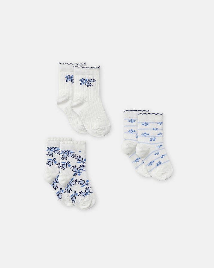 Lot de 3 paires de chaussettes imprim&eacute; baies Coloris bleu  Sergent Major