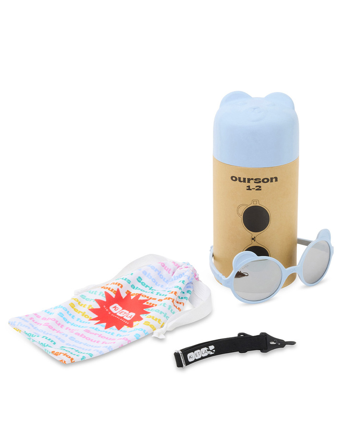 Lunettes de soleil bébé Ourson 1-2 ans Coloris bleu clair Ki Et La