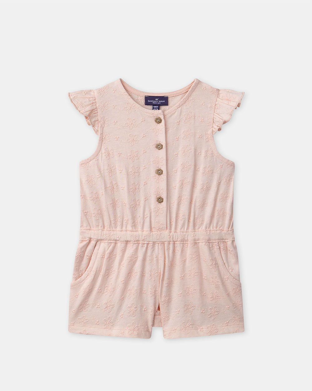 Combinaison courte &agrave; broderies fleuries Coloris rose clair  Sergent Major