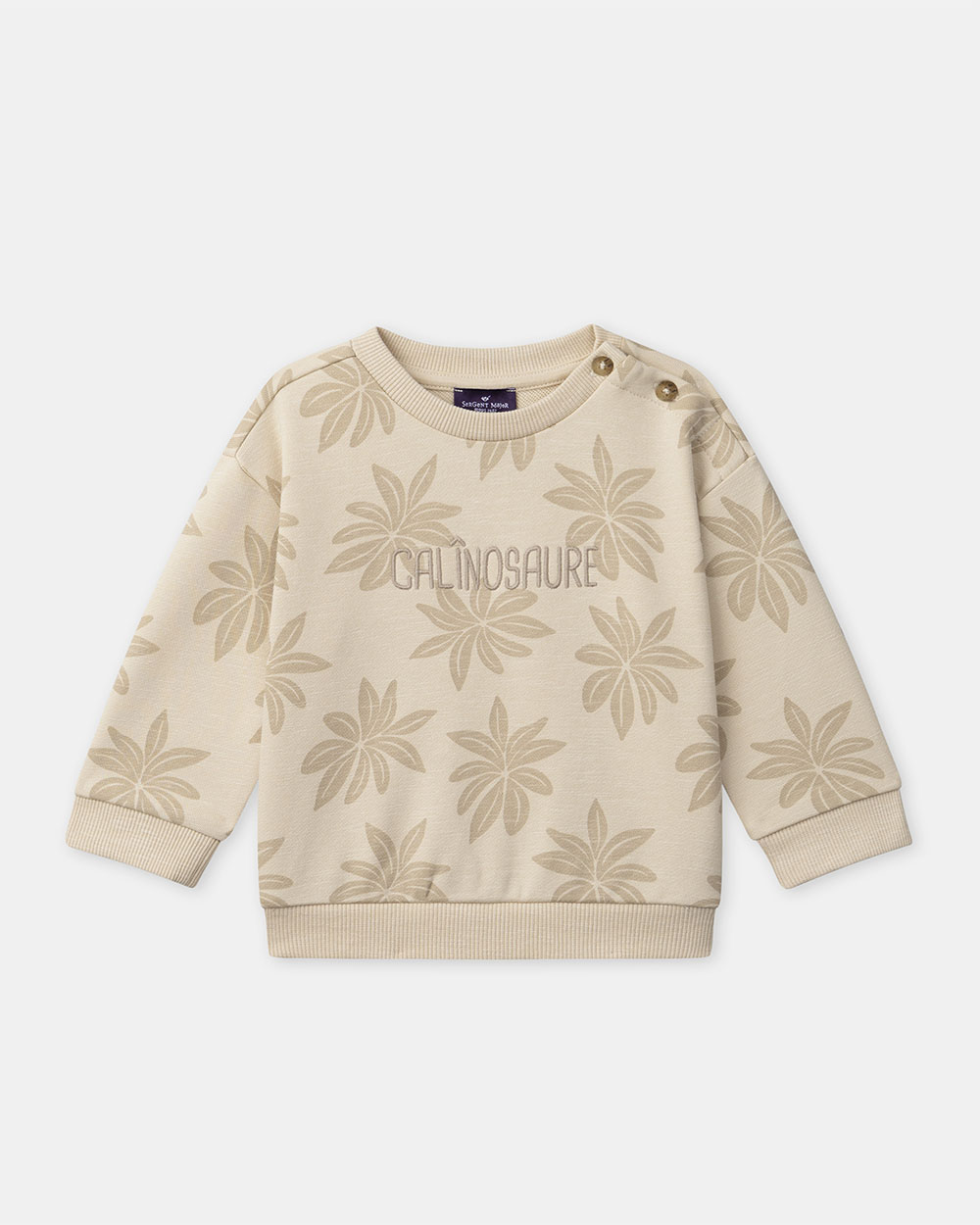 Sweat en molleton imprim&eacute; palmiers Coloris beige  Sergent Major
