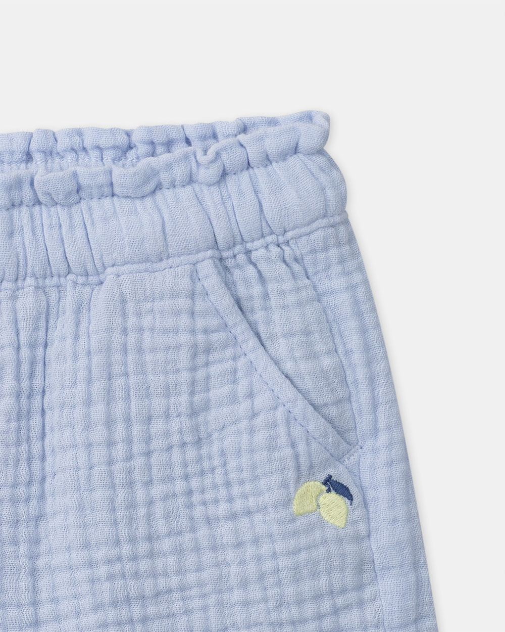 Short en double gaze de coton Coloris bleu ciel  Sergent Major