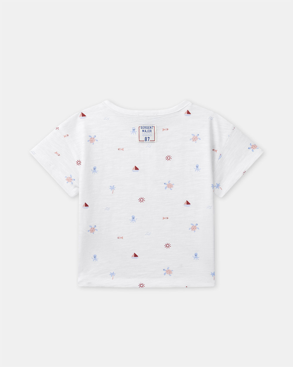 T-shirt imprim&eacute; marin et animaux Coloris &eacute;cru  Sergent Major