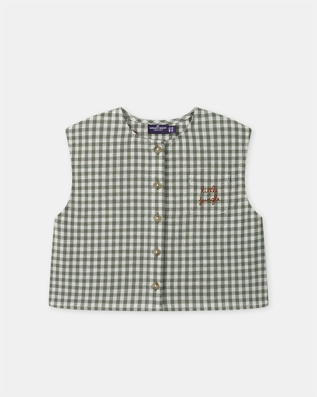 Ensemble débardeur et short vichy Coloris vert foncé/ivoire Sergent Major