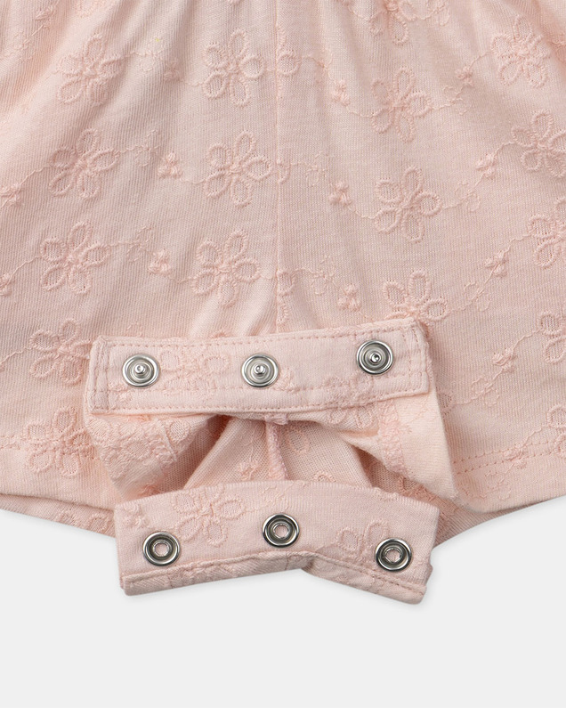 Combinaison courte à broderies fleuries Coloris rose clair Sergent Major