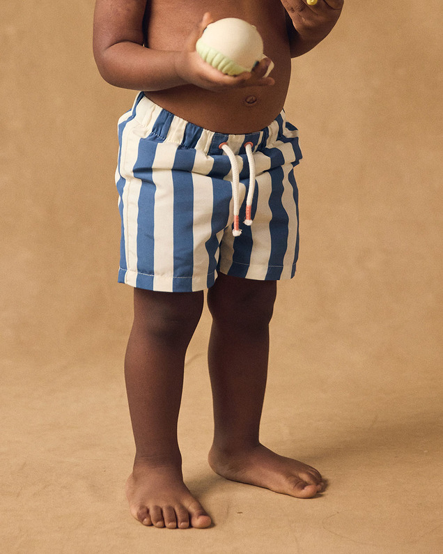 Short de bain à rayures avec couche Coloris bleu Sergent Major