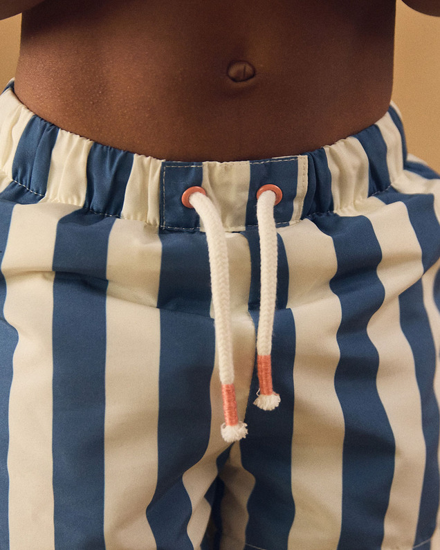 Short de bain à rayures avec couche Coloris bleu Sergent Major