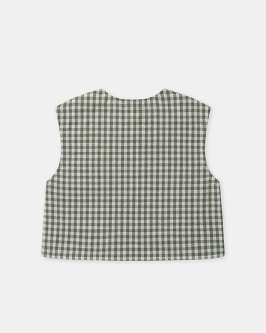 Ensemble d&eacute;bardeur et short vichy Coloris vert fonc&eacute;/ivoire  Sergent Major