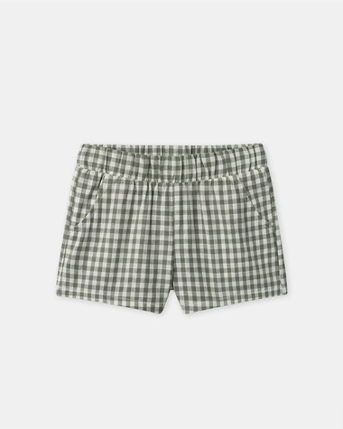 Ensemble d&eacute;bardeur et short vichy Coloris vert fonc&eacute;/ivoire  Sergent Major