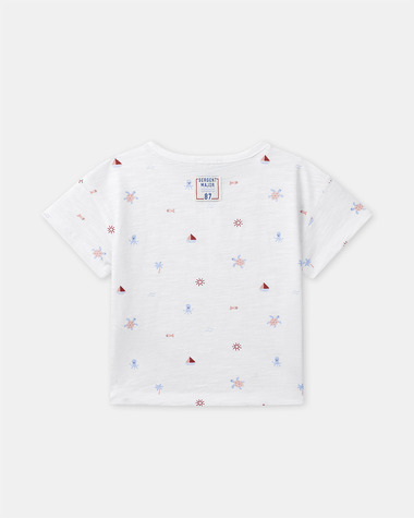 T-shirt imprim&eacute; marin et animaux Coloris &eacute;cru  Sergent Major