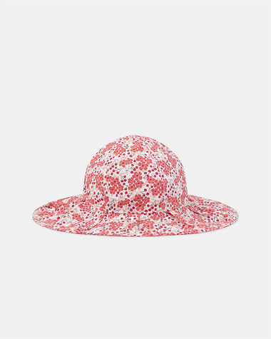 Chapeau cache nuque imprim&eacute; fleuri B&eacute;b&eacute; Fille Coloris rose  Sergent Major