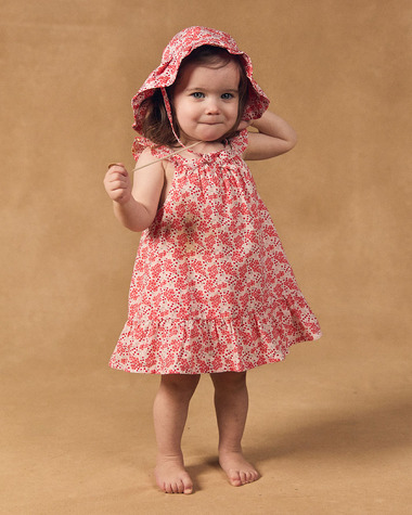 Chapeau cache nuque imprim&eacute; fleuri B&eacute;b&eacute; Fille Coloris rose  Sergent Major