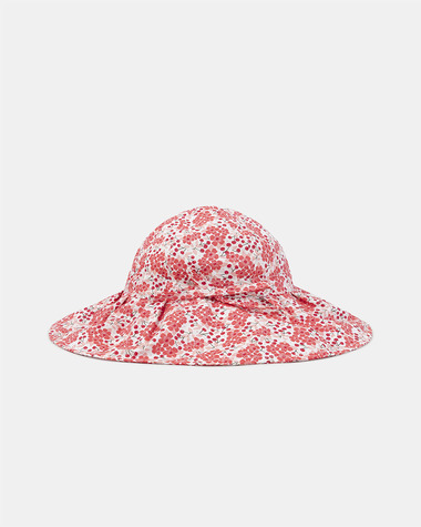 Chapeau cache nuque imprim&eacute; fleuri B&eacute;b&eacute; Fille Coloris rose  Sergent Major