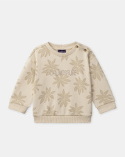 Sweat en molleton imprim&eacute; palmiers Coloris beige  Sergent Major