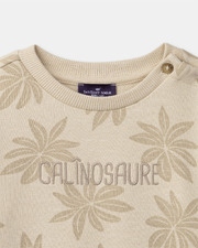 Sweat en molleton imprim&eacute; palmiers Coloris beige  Sergent Major