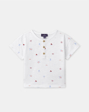 T-shirt imprim&eacute; marin et animaux Coloris &eacute;cru  Sergent Major