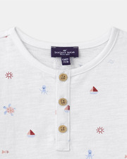 T-shirt imprim&eacute; marin et animaux Coloris &eacute;cru  Sergent Major
