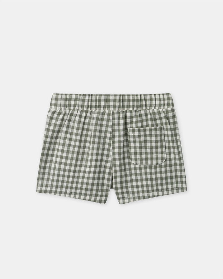 Ensemble d&eacute;bardeur et short vichy Coloris vert fonc&eacute;/ivoire  Sergent Major