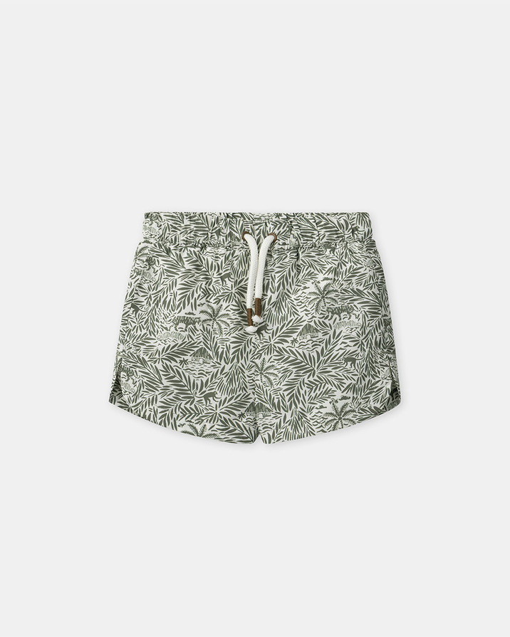 Short de bain imprim&eacute; jungle avec couche Coloris kaki  Sergent Major
