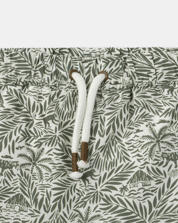 Short de bain imprim&eacute; jungle avec couche Coloris kaki  Sergent Major