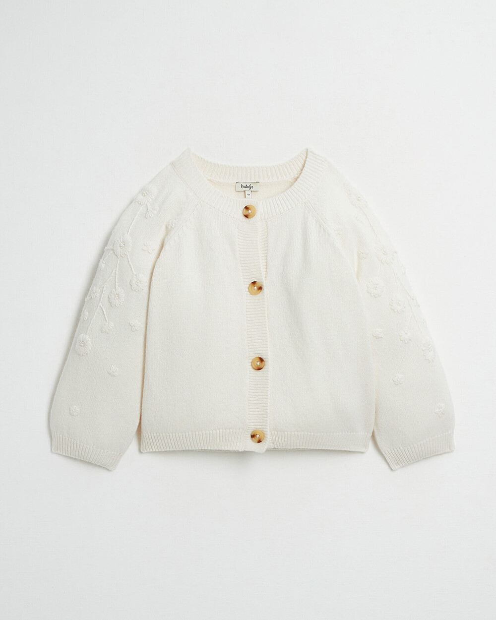 Cardigan enfant brodé en tricot Coloris écru Natalys