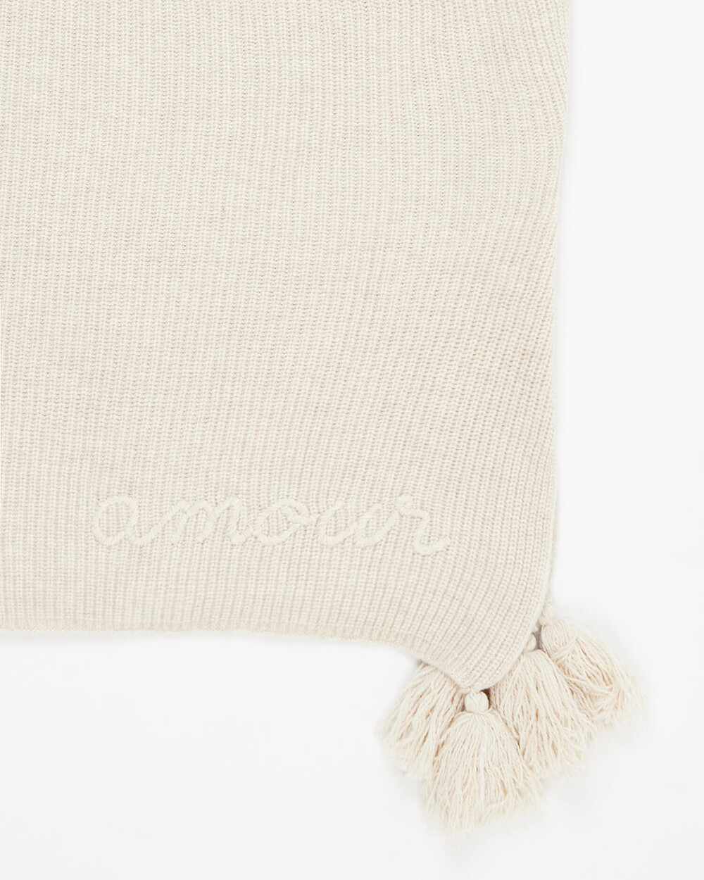 Couverture en laine M&eacute;rinos Coloris beige chin&eacute;  Natalys