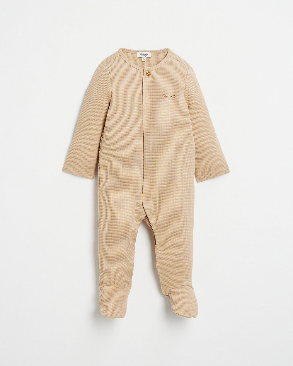 Grenouill&egrave;re en nid d'abeille brod&eacute;e Coloris camel  Natalys