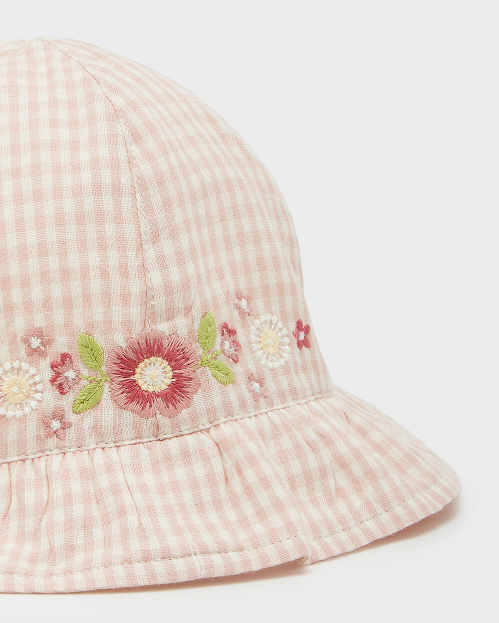 Chapeau en vichy brod&eacute; Coloris craie  Natalys