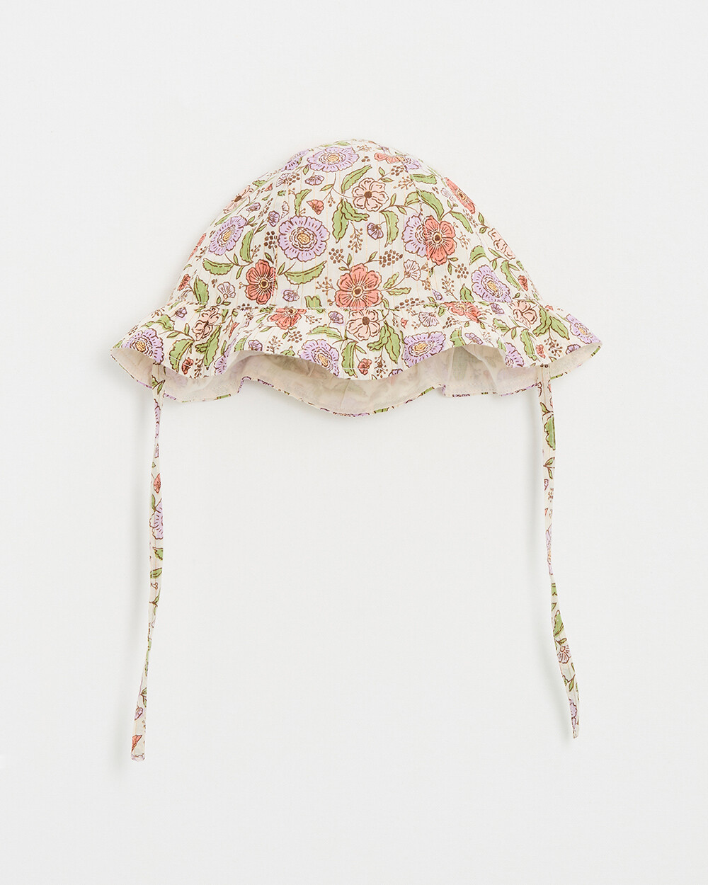 Chapeau imprim&eacute; fleurs A rayures lurex  Natalys