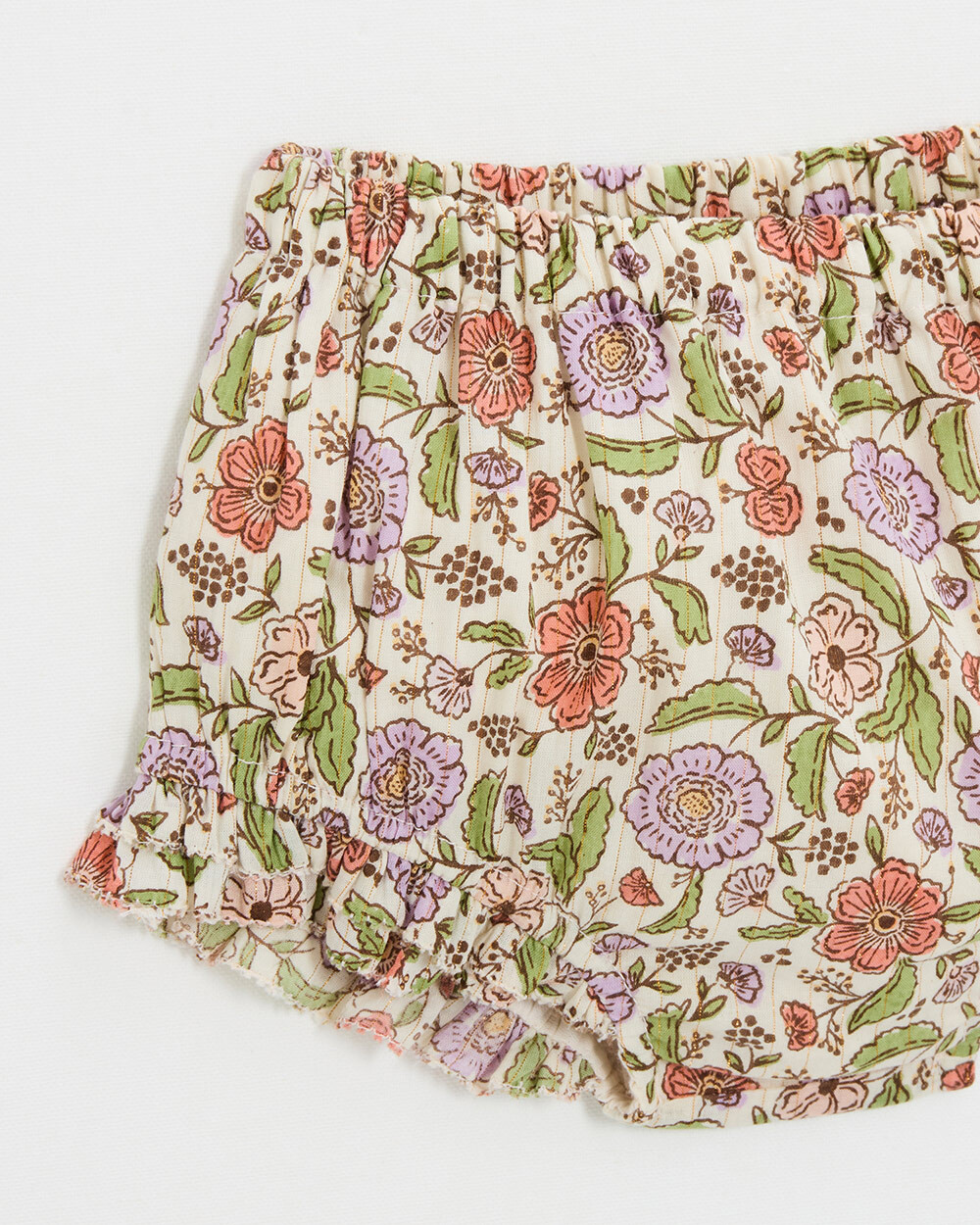 Bloomer imprim&eacute; fleurs A rayures lurex  Natalys