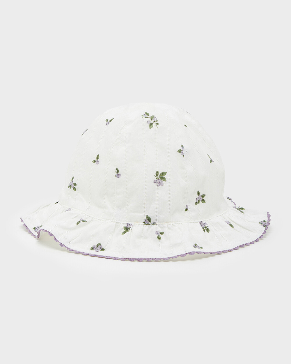 Chapeau imprim&eacute; myrtilles Coloris blanc  Natalys