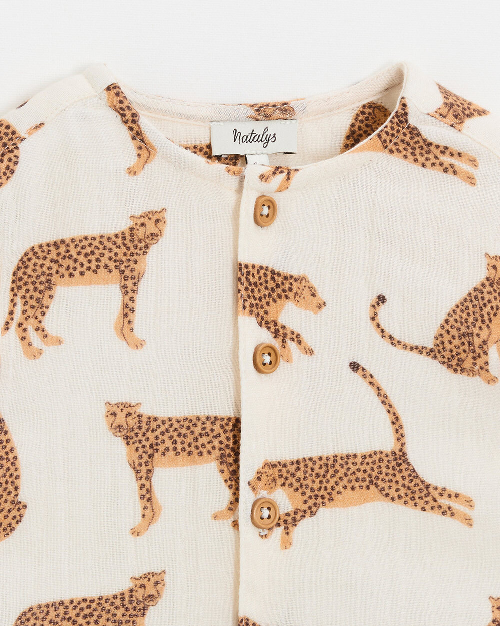 Chemise en gaze de coton Imprim&eacute; l&eacute;opards  Natalys