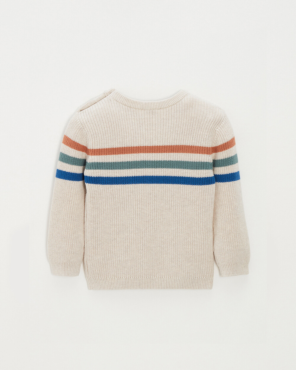 Pull enfant ray&eacute; en coton Coloris naturel chin&eacute;  Natalys