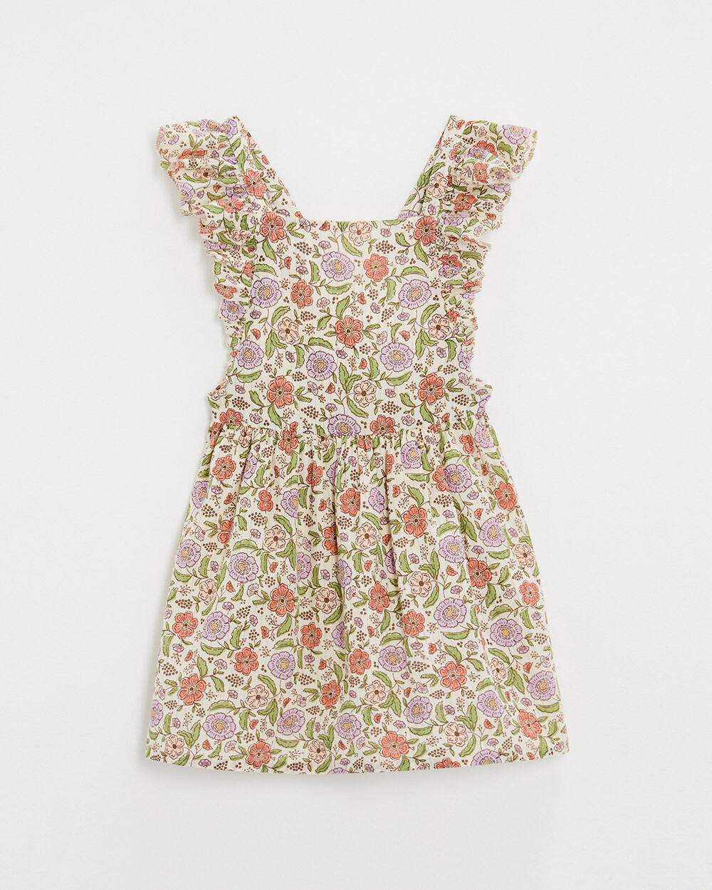Robe enfant imprim&eacute; fleurs A rayures lurex  Natalys