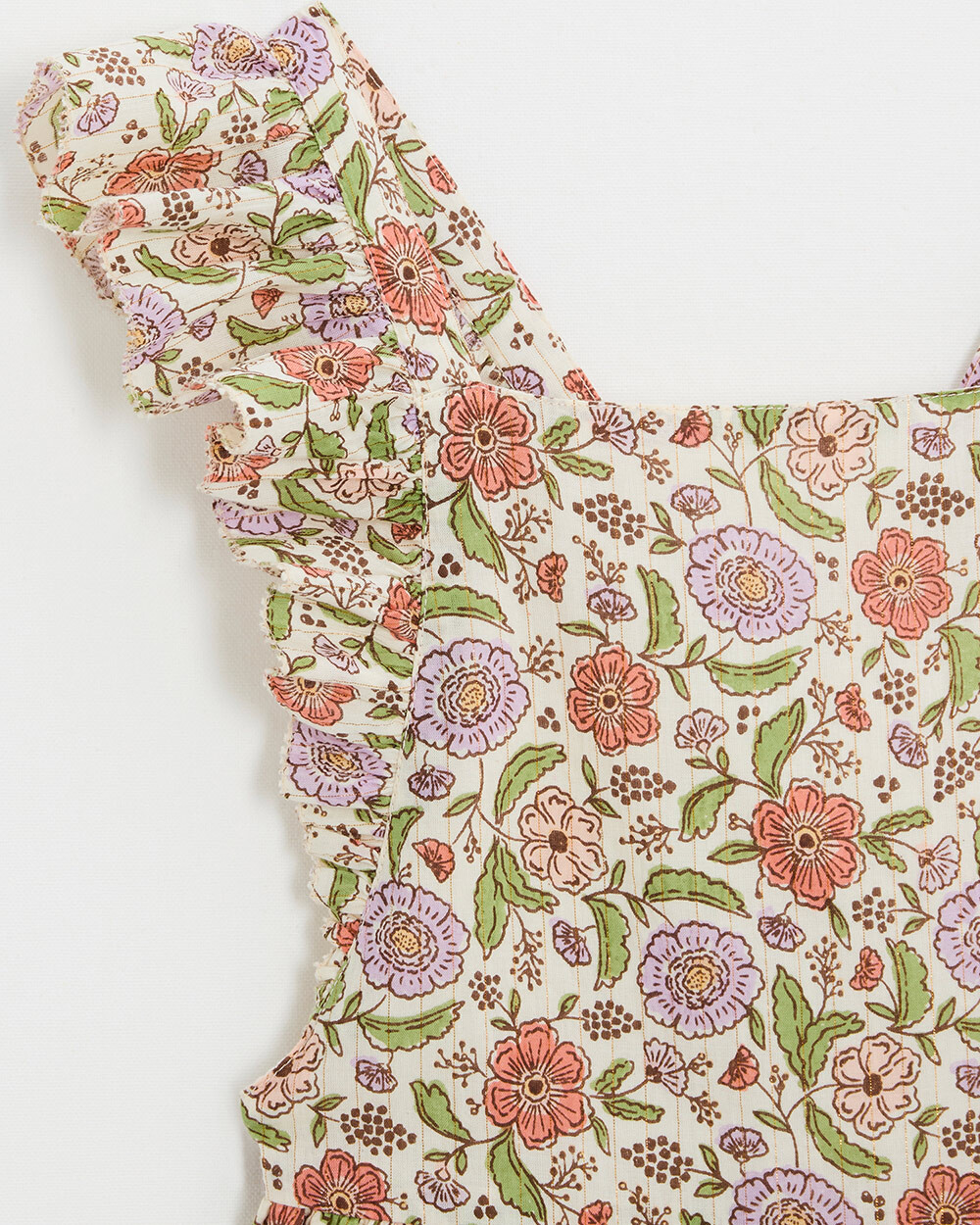 Robe enfant imprim&eacute; fleurs A rayures lurex  Natalys