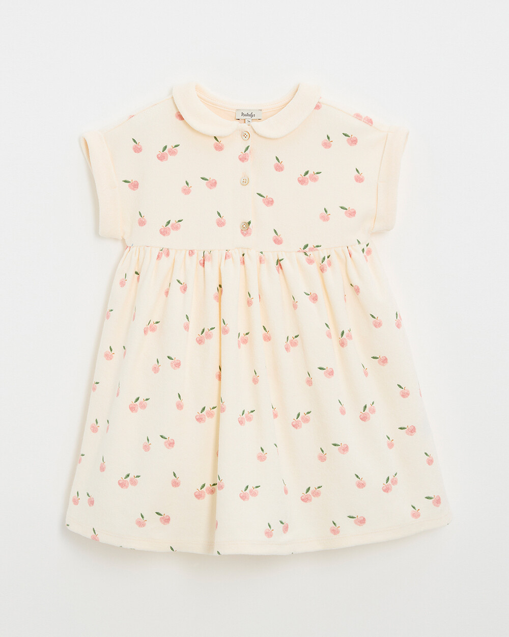 Robe enfant manches courtes en éponge Imprimé pommes Natalys