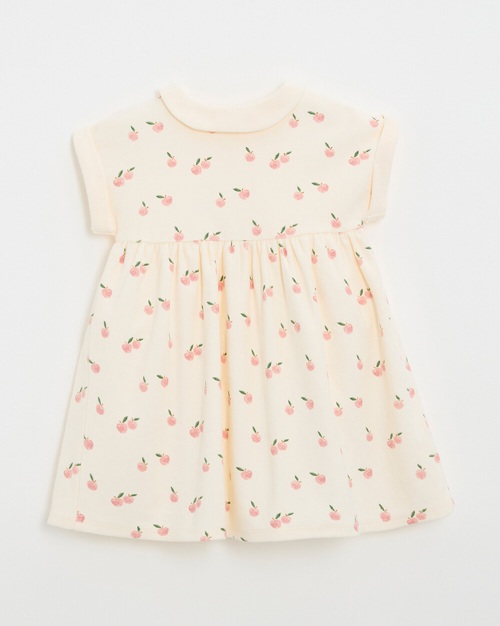 Robe enfant manches courtes en éponge Imprimé pommes Natalys