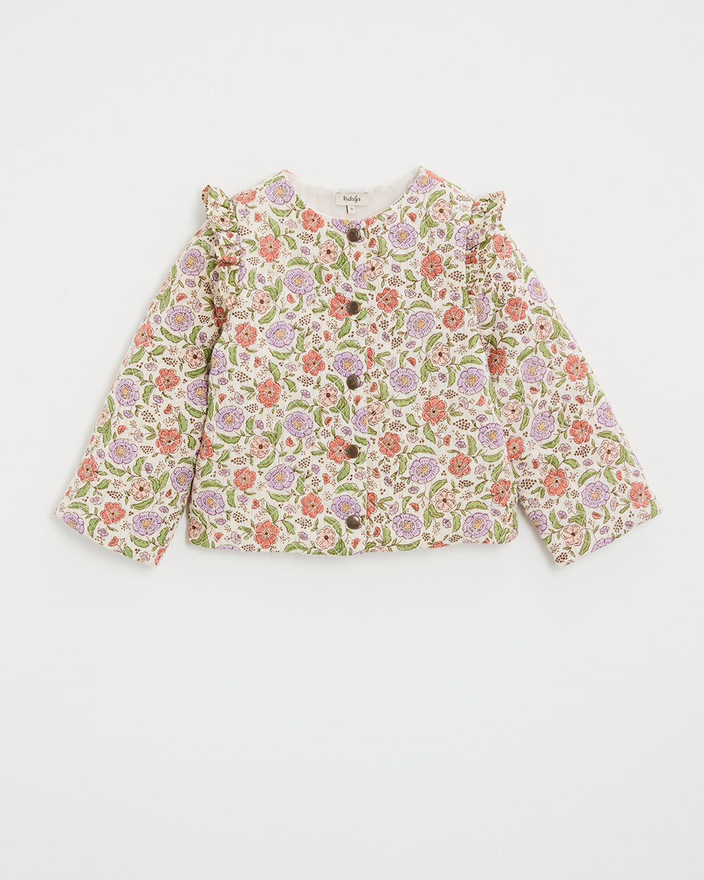 Veste enfant matelassée Imprimé fleurs rayures lurex Natalys