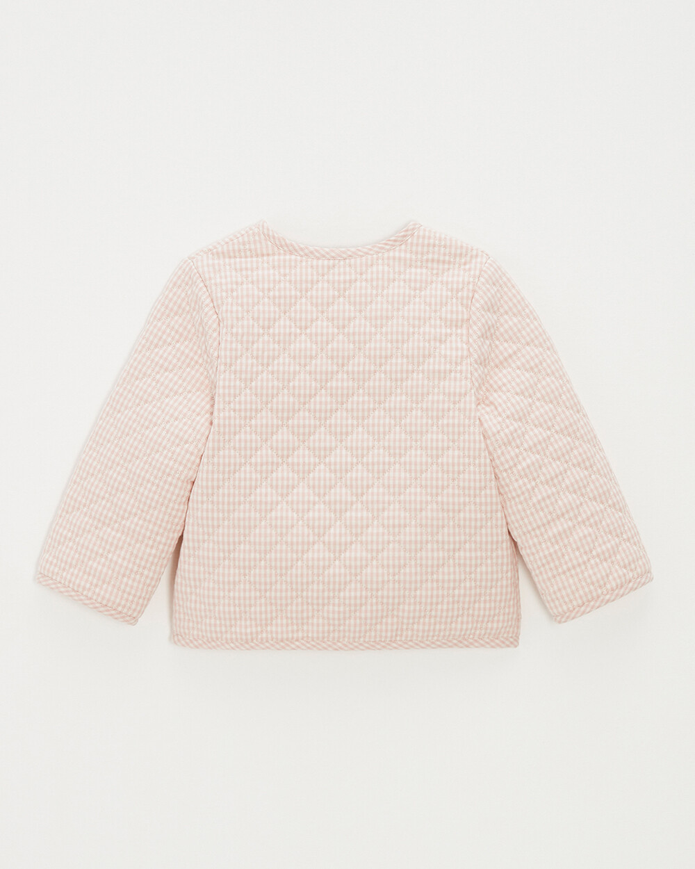 Veste enfant brodée matelassée Vichy coloris craie Natalys
