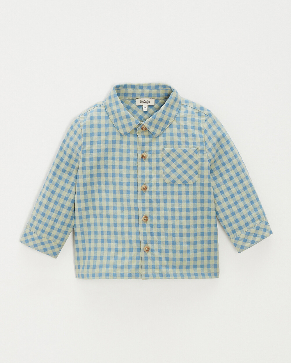 Chemise &agrave; carreaux Coloris bleu  Natalys