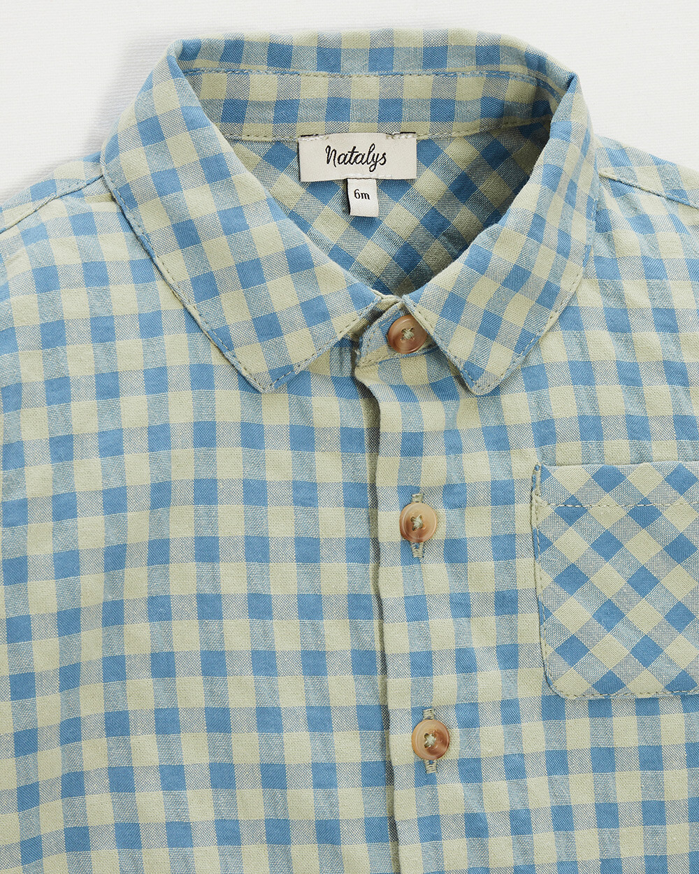 Chemise &agrave; carreaux Coloris bleu  Natalys