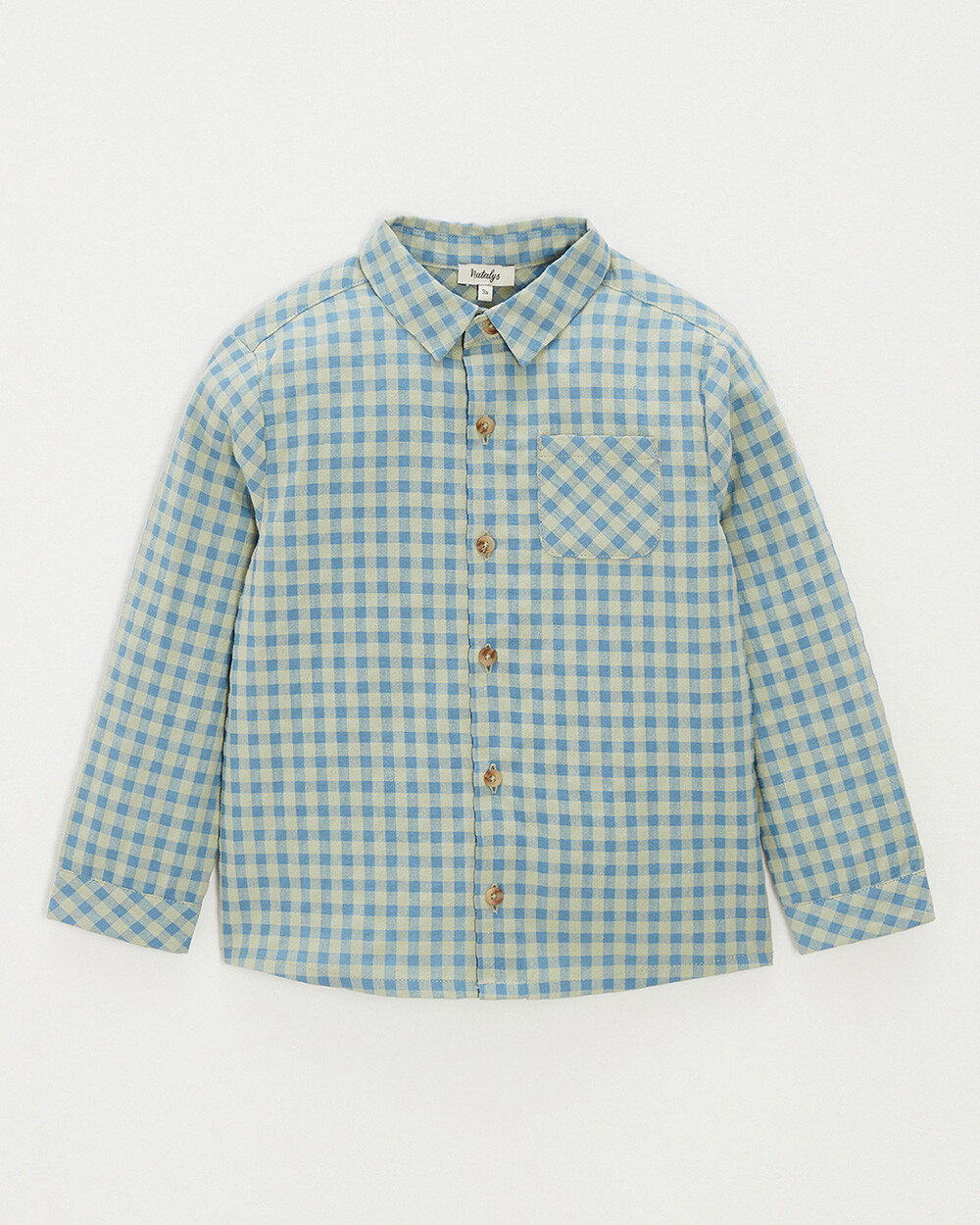 Chemise enfant &agrave; carreaux Coloris bleu  Natalys
