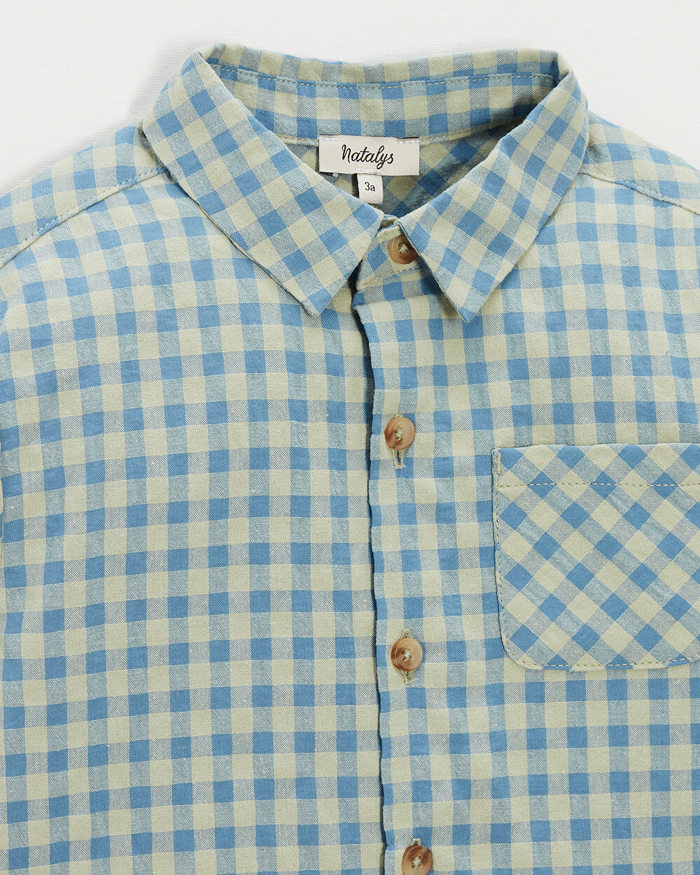 Chemise enfant &agrave; carreaux Coloris bleu  Natalys