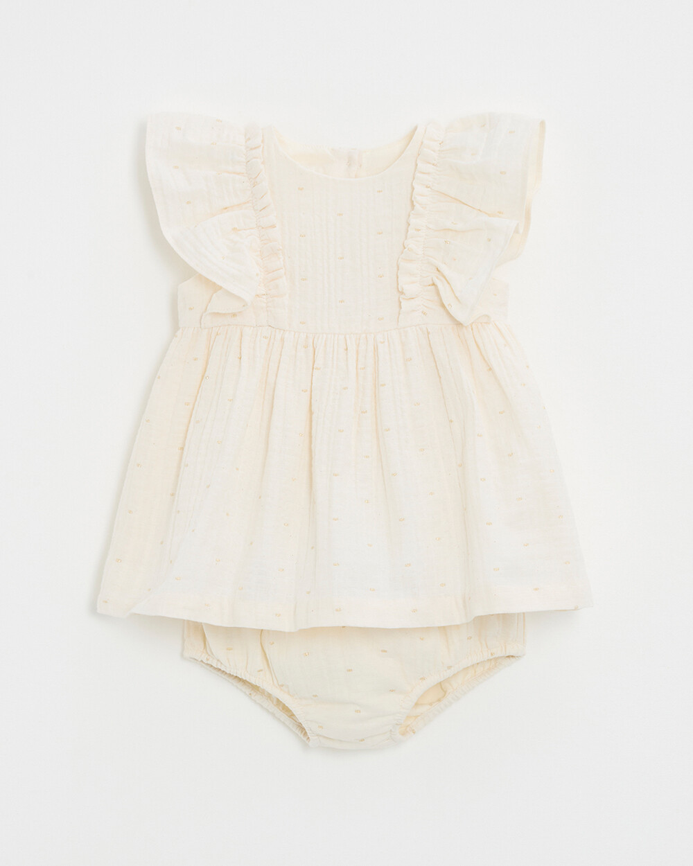 Robe &agrave; pois lurex Coloris &eacute;cru  Natalys