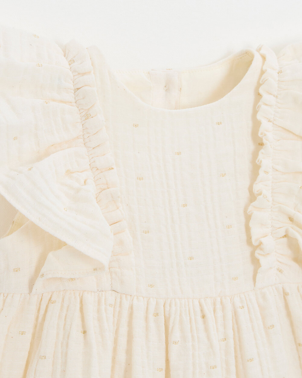 Robe &agrave; pois lurex Coloris &eacute;cru  Natalys
