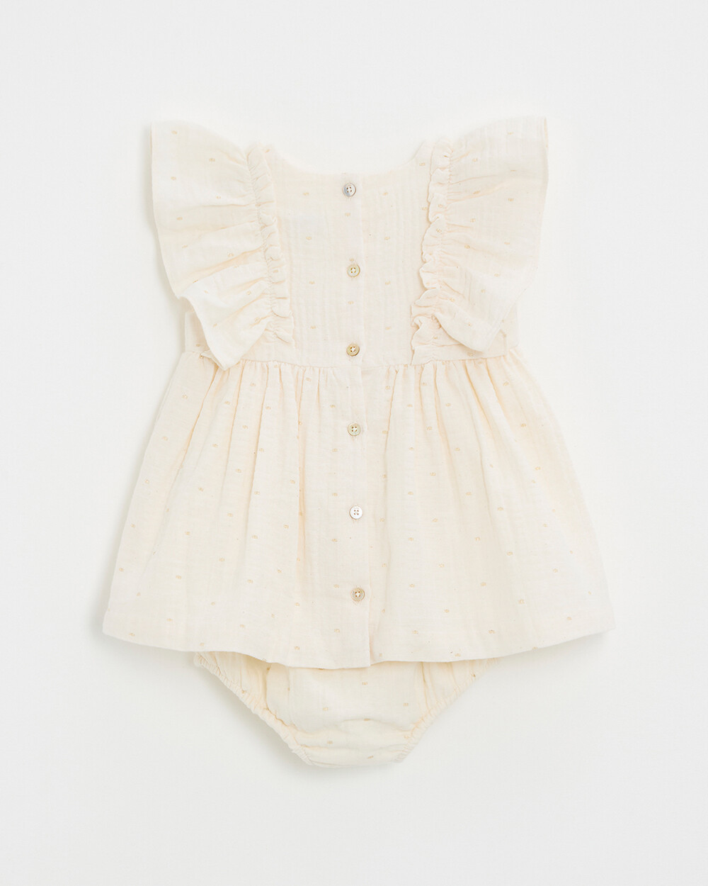 Robe &agrave; pois lurex Coloris &eacute;cru  Natalys