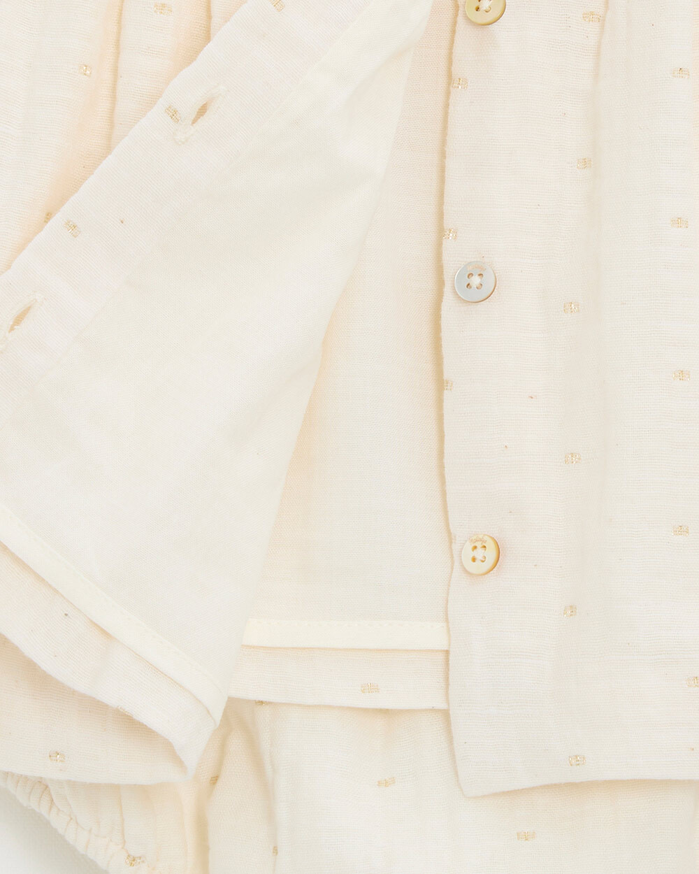 Robe &agrave; pois lurex Coloris &eacute;cru  Natalys